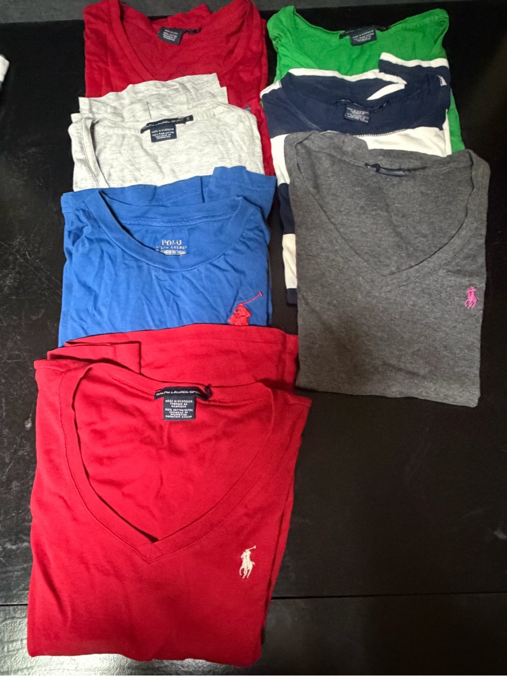 Polo by Ralph Lauren V-Neck Tee Lot in Red, Blue, Gray, Green, Navy, Heather